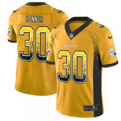 Men's Pittsburgh Steelers #30 James Conner Gold 2018 Drift Fashion Color Rush Limited Stitched NFL Jersey 