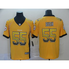 Men's Pittsburgh Steelers #55 Devin Bush Gold Drift Fashion Color Rush Limited Stitched NFL Jersey 