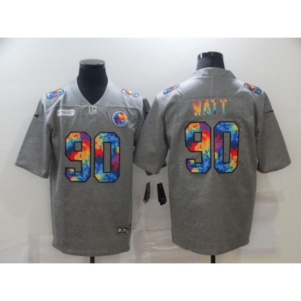 Men's Pittsburgh Steelers #90 T. J. Watt 2020 Grey Crucial Catch Limited Jersey 