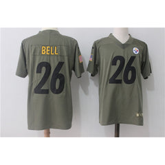 Men's Pittsburgh Steelers #26 Le'Veon Bell Olive Salute To Service Limited Stitched NFL Jersey 