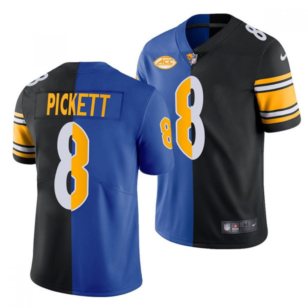 Men's Pittsburgh Steelers #8 Kenny Pickett Royal/Black Split Limited Stitched Jersey 