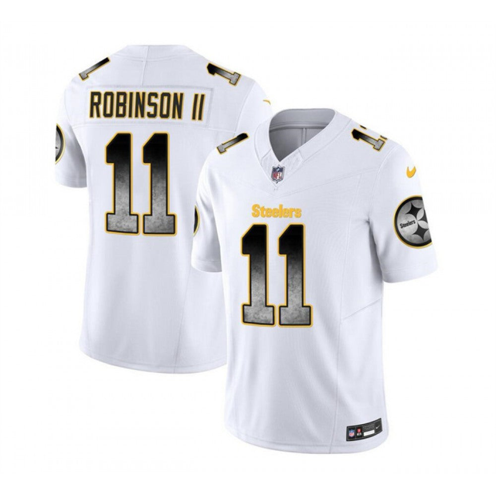 Men's Pittsburgh Steelers #11 Allen Robinson II White 2023 F.U.S.E. Smoke Vapor Untouchable Limited Stitched Jersey 