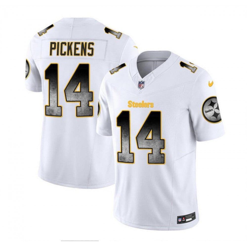 Men's Pittsburgh Steelers #14 George Pickens White 2023 F.U.S.E. Smoke Vapor Untouchable Limited Stitched Jersey 