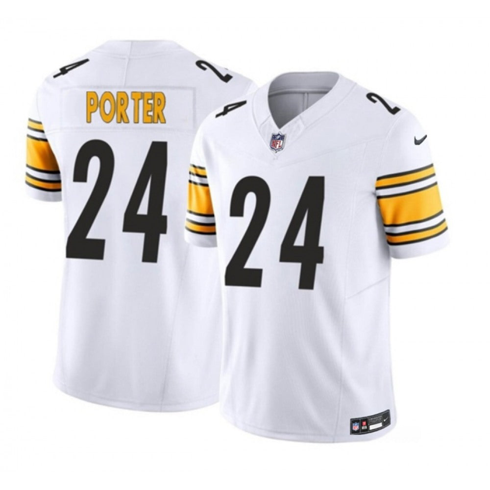 Men's Pittsburgh Steelers #24 Joey Porter Jr. White 2023 F.U.S.E. Vapor Untouchable Limited Stitched Jersey 