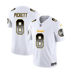 Men's Pittsburgh Steelers #8 Kenny Pickett White 2023 F.U.S.E. Smoke Vapor Untouchable Limited Stitched Jersey 
