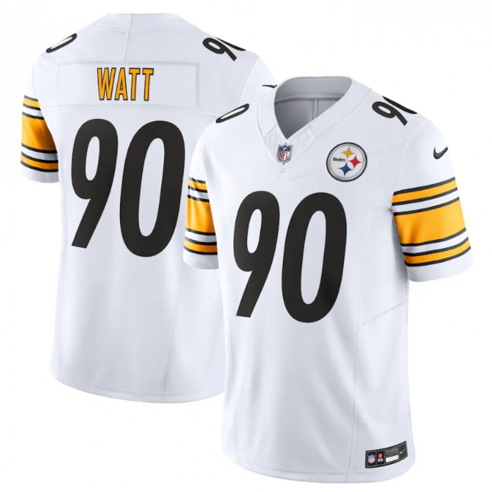 Men's Pittsburgh Steelers #90 T.J. Watt White 2023 F.U.S.E. Vapor Untouchable Limited Jersey 
