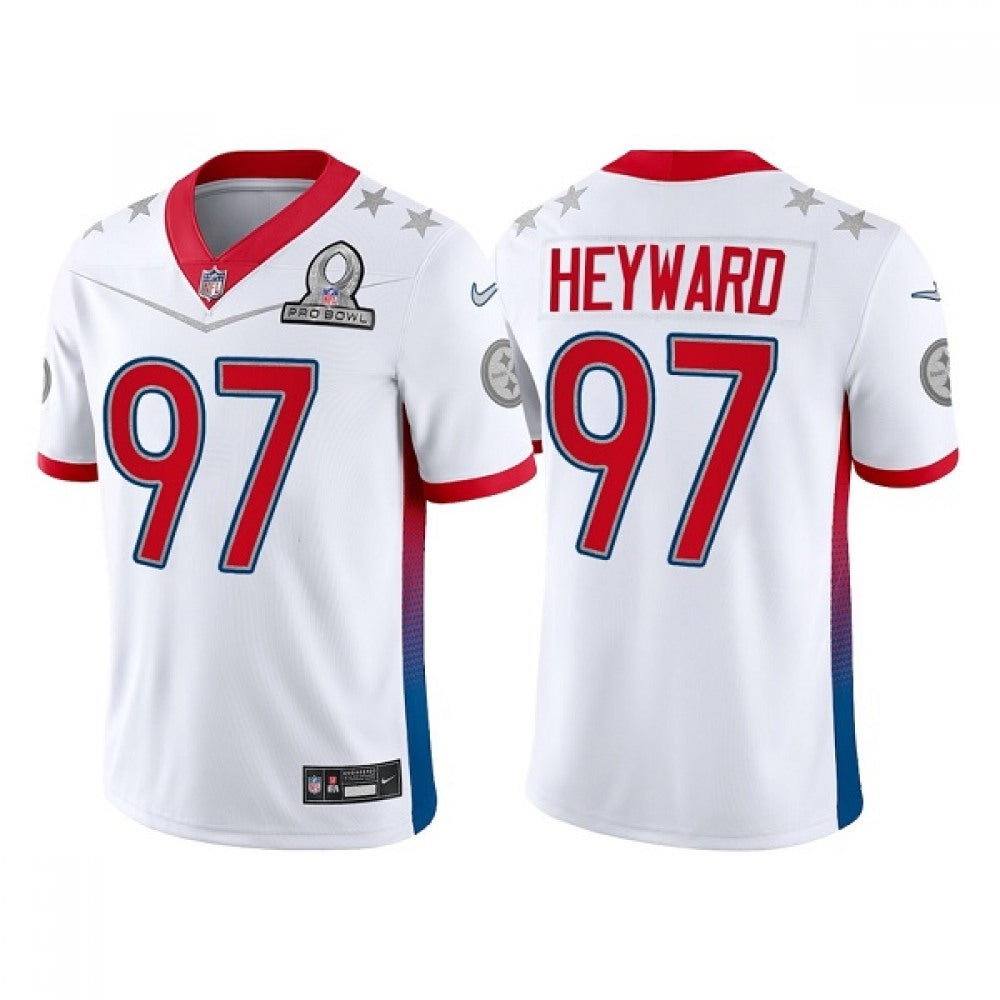 Men's Pittsburgh Steelers #97 Cameron Heyward 2022 White Pro Bowl Stitched Jersey 