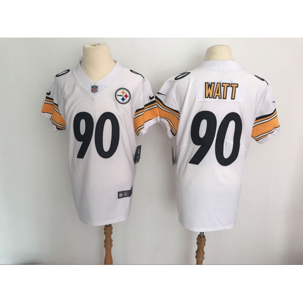 Men's Pittsburgh Steelers #90 T.J. Watt White Vapor Untouchable Elite Stitched NFL Jersey 