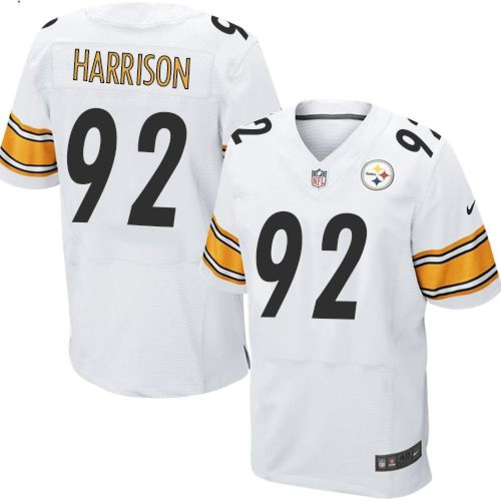 Steelers #92 James Harrison White Men's Stitched NFL Elite Jersey 