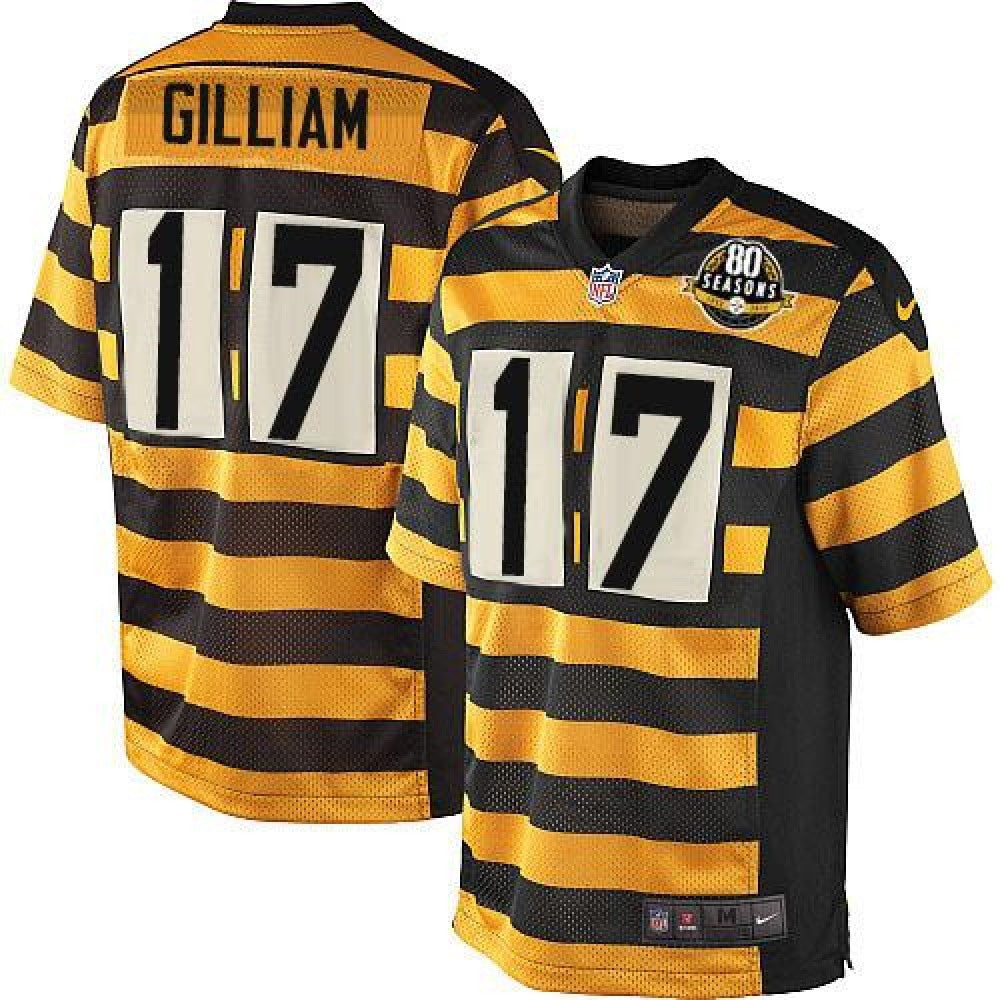 Steelers #17 Joe Gilliam Yellow/Black Alternate Men's Stitched NFL 80TH Throwback Elite Jersey 