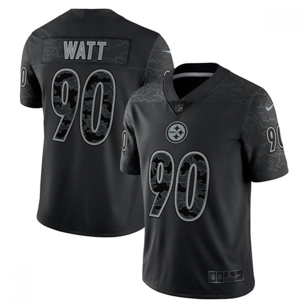 Men's Pittsburgh Steelers #90 T.J. Watt Reflective Limited Stitched Jersey 