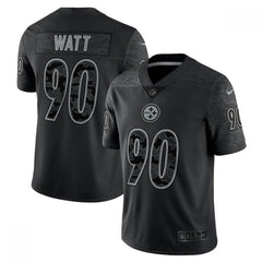 Men's Pittsburgh Steelers #90 T.J. Watt Reflective Limited Stitched Jersey 
