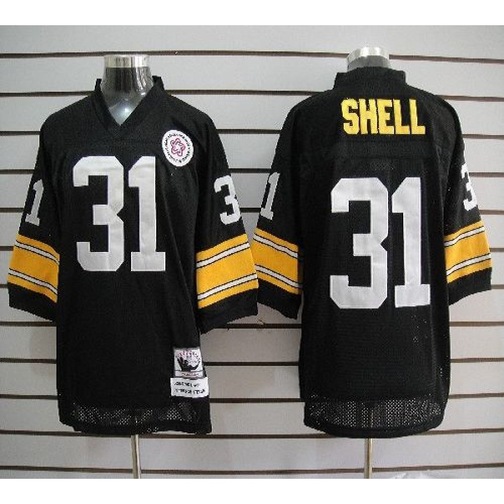 Mitchell And Ness Steelers #31 Donnie Shell Black Stitched NFL Jersey 