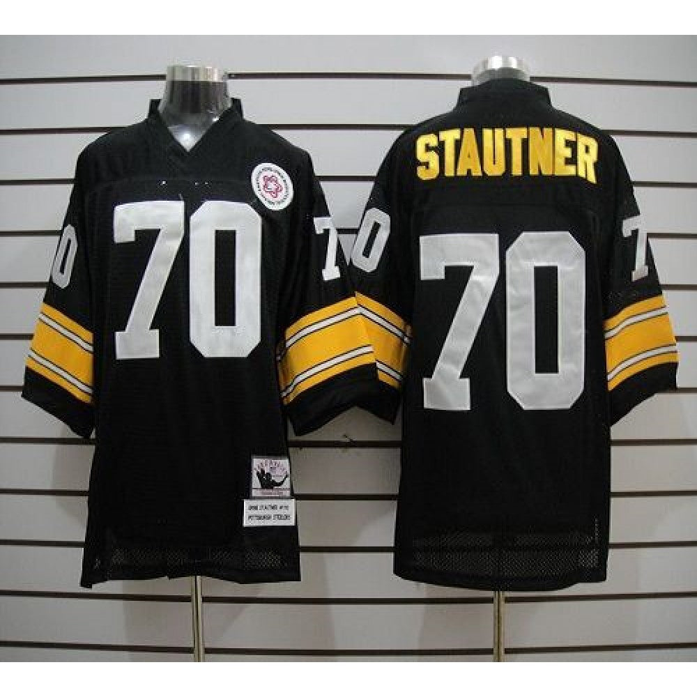 Mitchell And Ness Steelers #70 Ernie Stautner Black Stitched NFL Jersey 