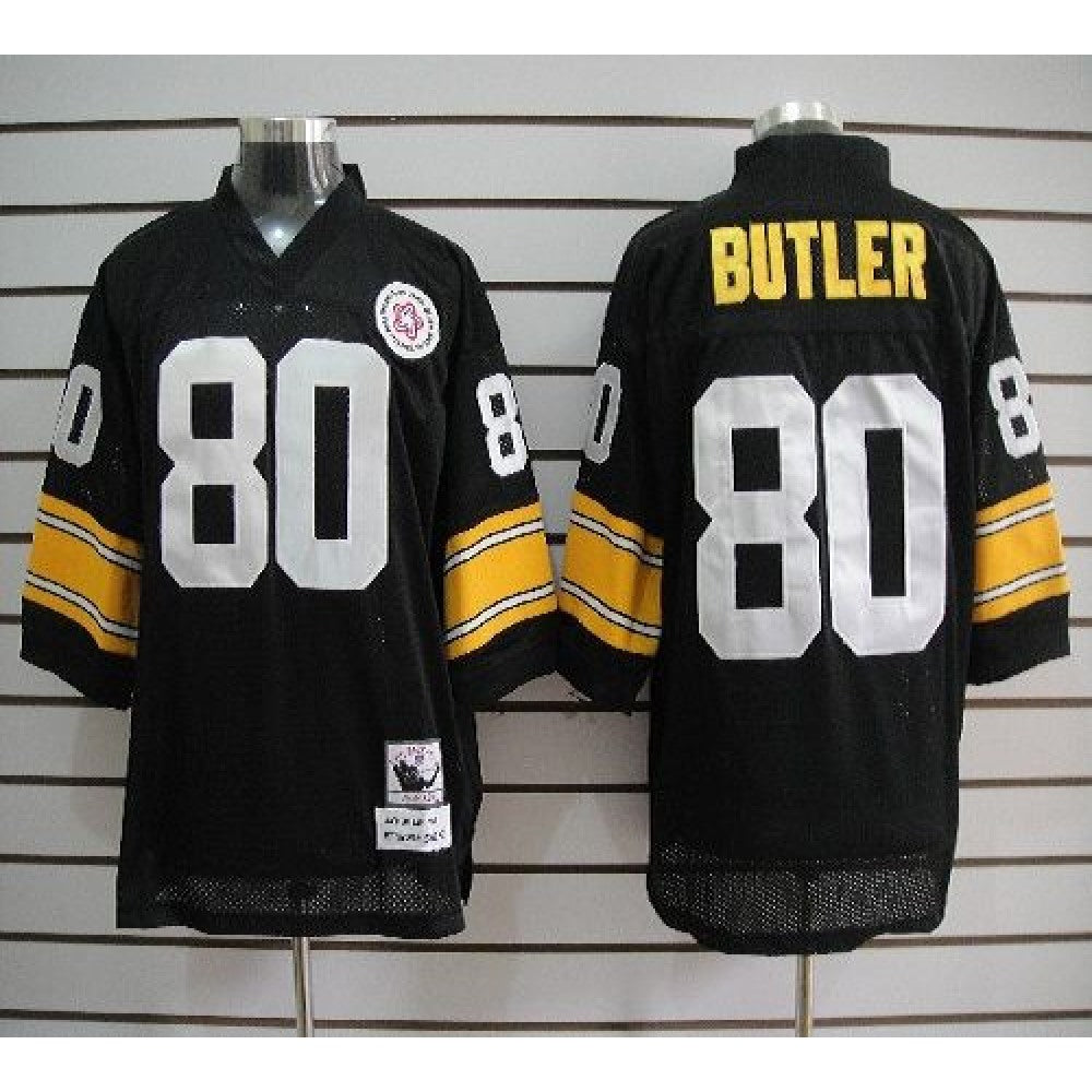Mitchell And Ness Steelers #80 Jack Butler Black Stitched NFL Jersey 