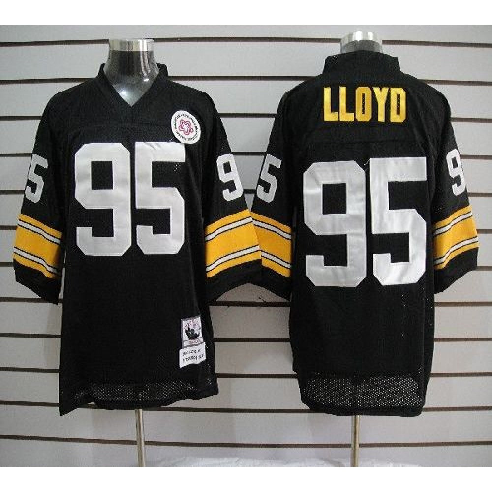 Mitchell And Ness Steelers #95 Greg Lloyd Black Stitched Jersey 