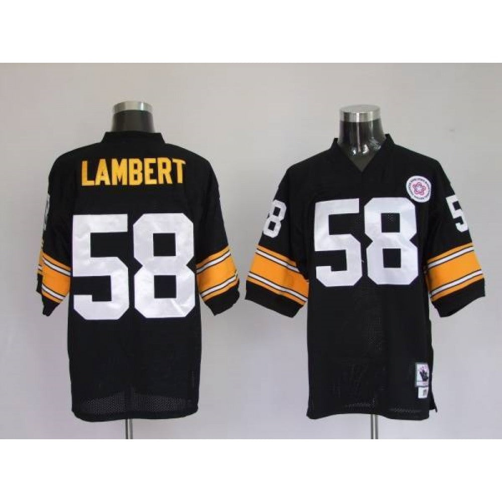 Mitchell & Ness Steelers #58 Jack Lambert Black Stitched Throwback NFL Jersey 
