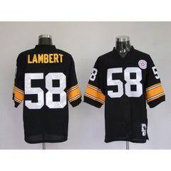 Mitchell & Ness Steelers #58 Jack Lambert Black Stitched Throwback NFL Jersey 