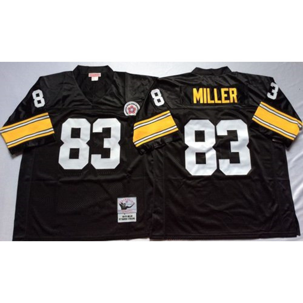 Mitchell And Ness Steelers #83 Heath Miller Black Throwback Stitched NFL Jersey 