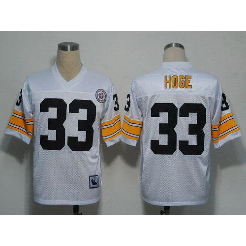 Mitchell and Ness Steelers #33 Merril Hoge White Stitched NFL Jersey 