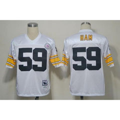 Mitchell And Ness Steelers #59 Jack Ham White Stitched NFL Jersey 