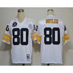 Mitchell And Ness Steelers #80 Jack Butler White Stitched NFL Jersey 