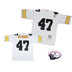 Mitchell and Ness Steelers #47 Mel Blount White Stitched Throwback NFL Jersey 