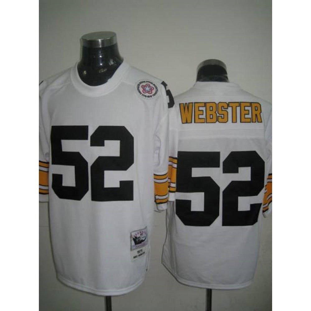 Mitchell And Ness Steelers #52 Mike Webster White Stitched Throwback NFL Jersey 