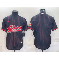 Men's San Francisco 49ers Blank Black With Patch Cool Base Stitched Baseball Jersey 