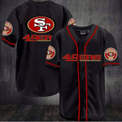 Men's San Francisco 49ers Black Baseball Stitched Jersey Shirt 
