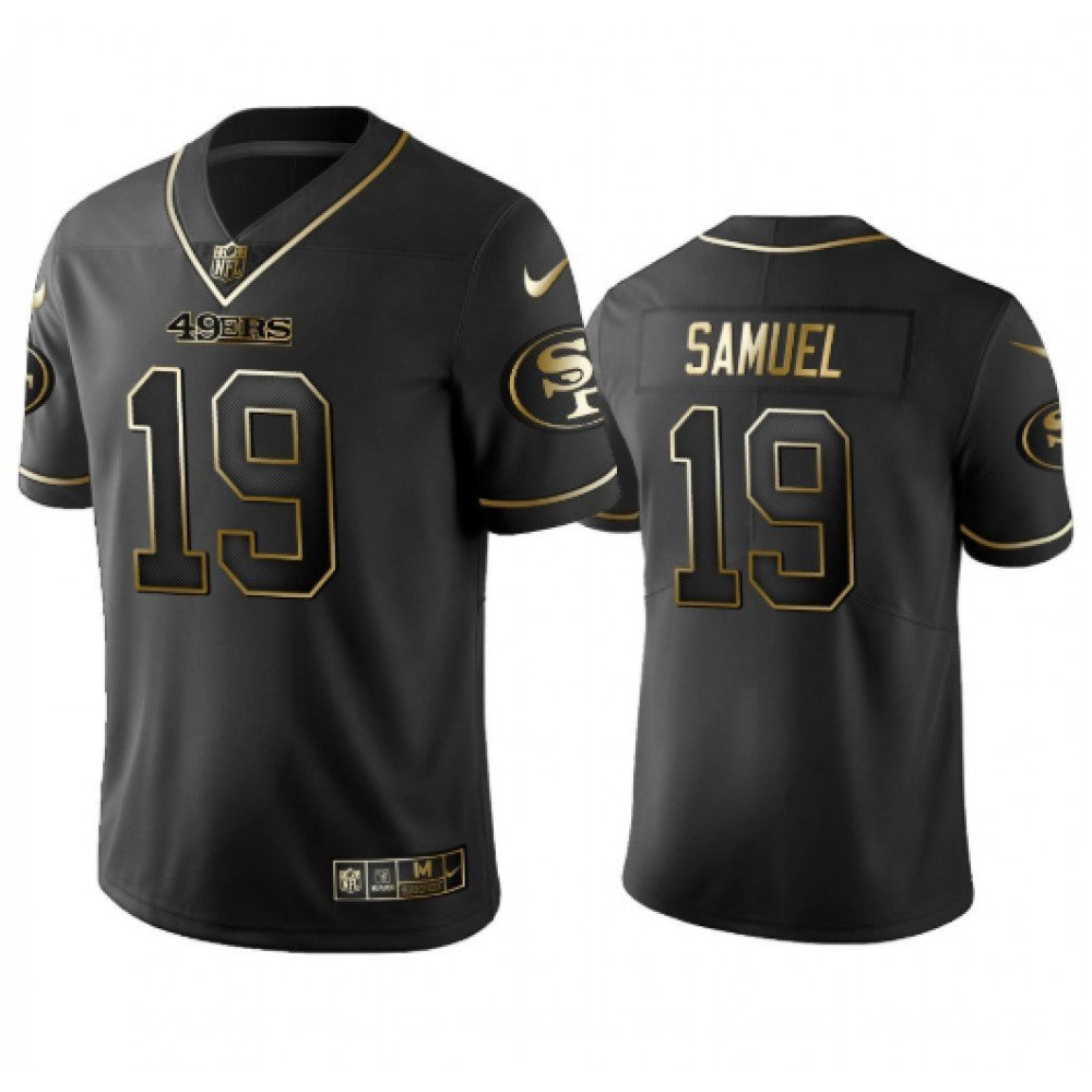 Men's San Francisco 49ers #19 Deebo Samuel 2019 Black Golden Edition Stitched Jersey 