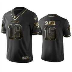 Men's San Francisco 49ers #19 Deebo Samuel 2019 Black Golden Edition Stitched Jersey 