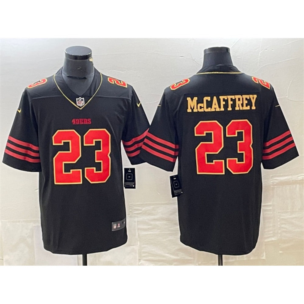 Men's San Francisco 49ers #23 Christian McCaffrey Black Stitched Jersey 