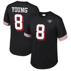 Men's San Francisco 49ers #8 Steve Young Black Stitched Jersey 
