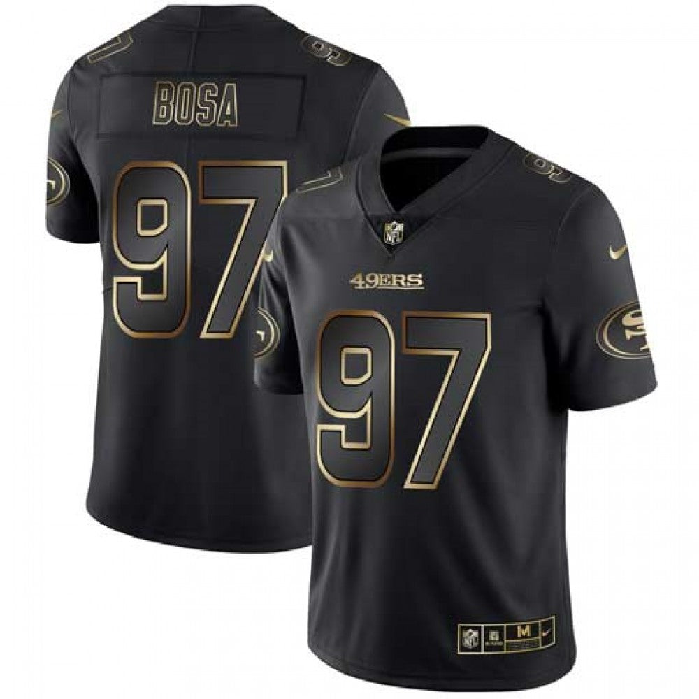 Men's San Francisco 49ers #97 Nick Bosa 2019 Black Gold Edition Stitched NFL Jersey 