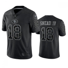 Men's San Francisco 49ers #18 Willie Snead IV Black Reflective Limited Stitched Football Jersey 