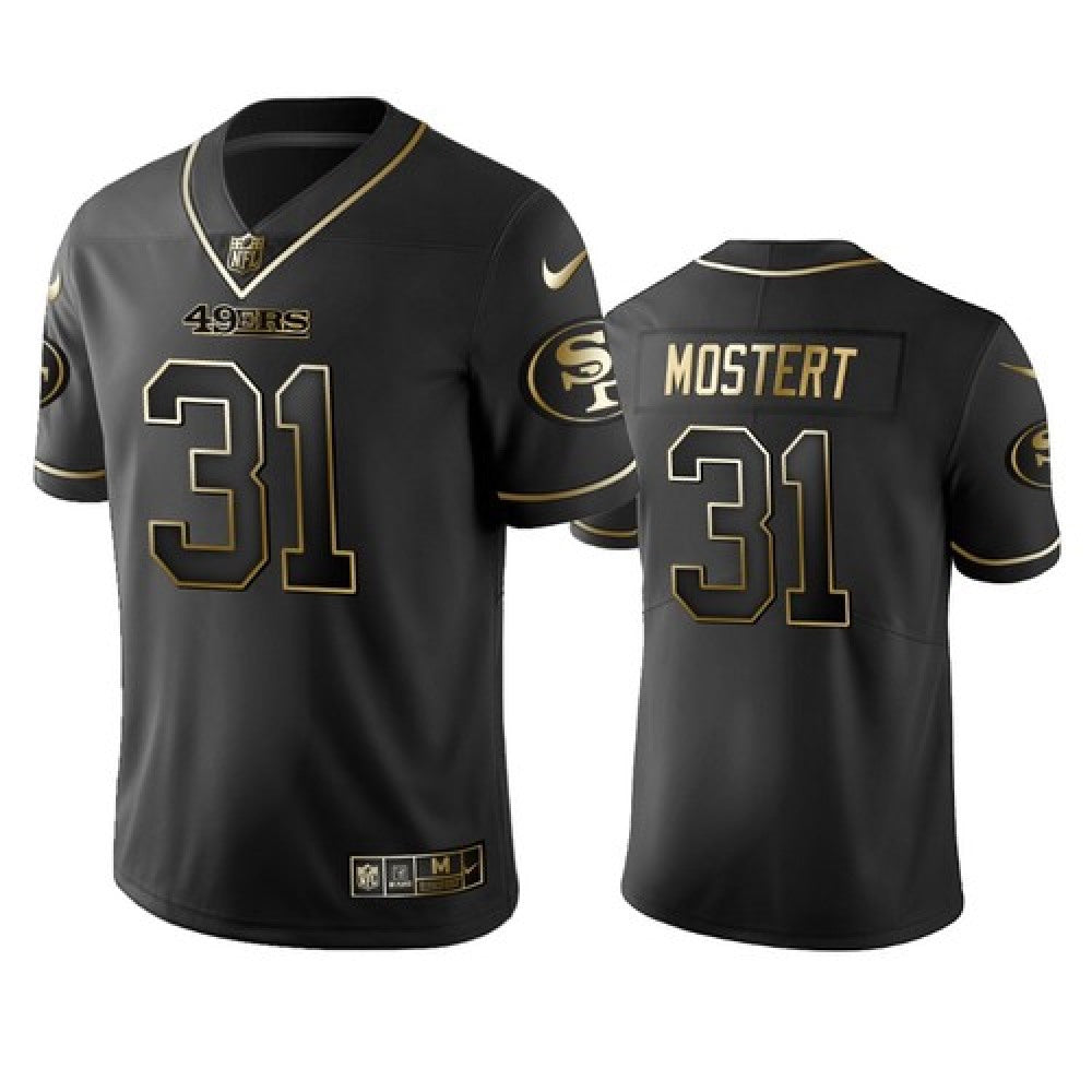 Men's San Francisco 49ers #31 Raheem Mostert Black Golden Limited Stitched NFL Jersey 
