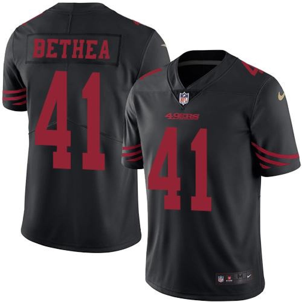 49ers #41 Antoine Bethea Black Men's Stitched NFL Limited Rush Jersey 