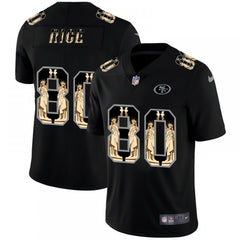 Men's San Francisco 49ers #80 Jerry Rice 2019 Black Statue Of Liberty Limited Stitched NFL Jersey 