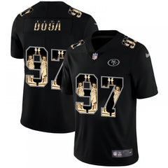 Men's San Francisco 49ers #97 Nick Bosa 2019 Black Statue Of Liberty Limited Stitched NFL Jersey 