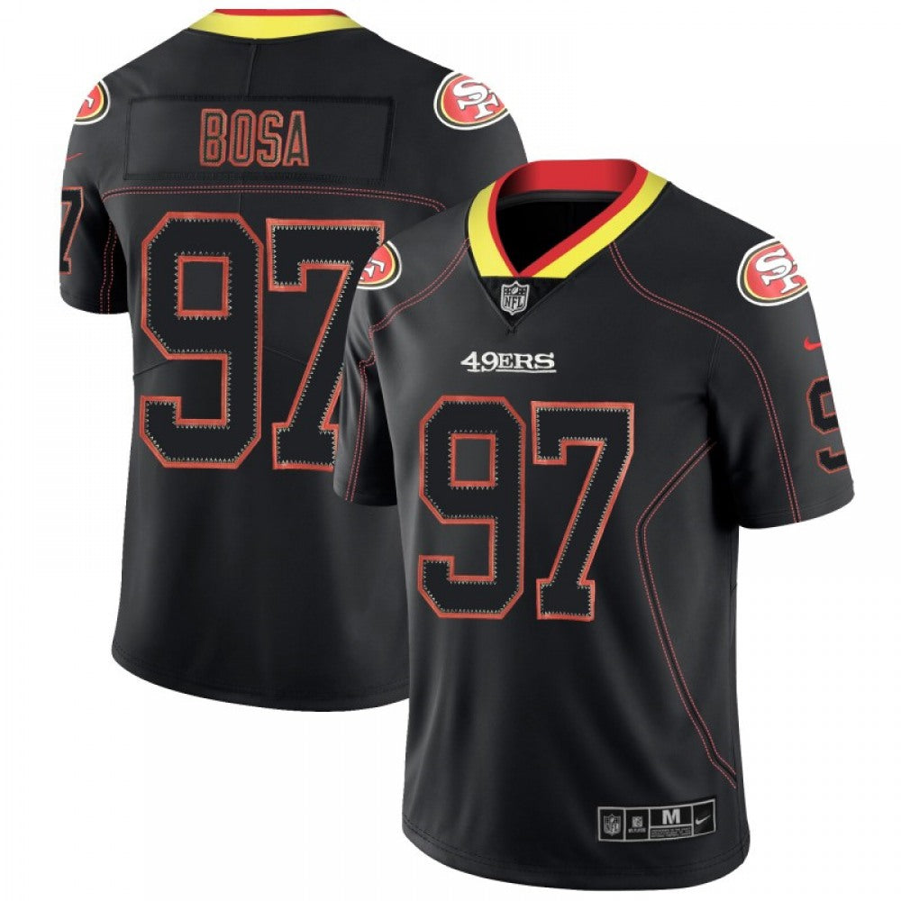 Men's San Francisco 49ers #97 Nick Bosa Black Lights Out NFL Limited Stitched NFL Jersey 