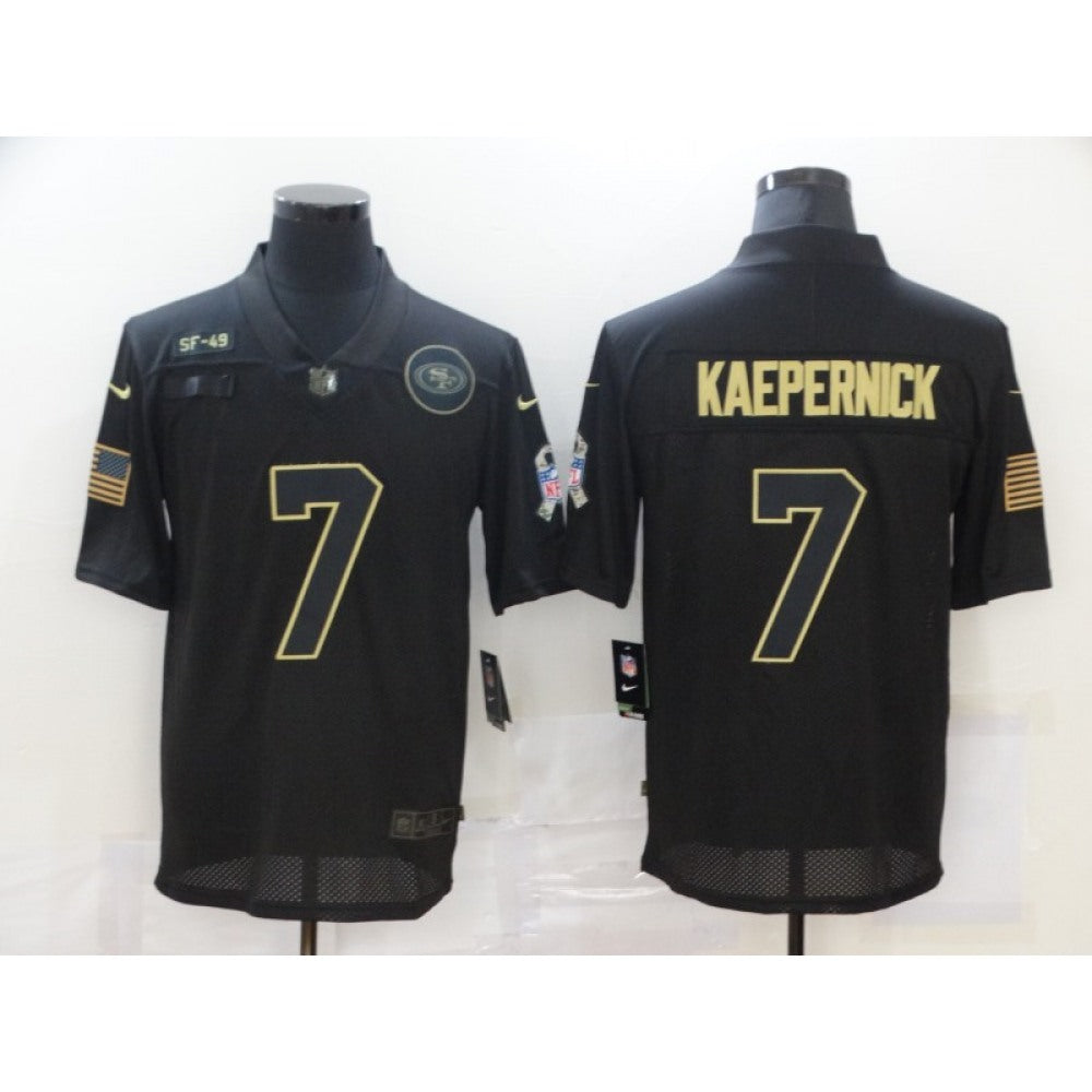 Men's San Francisco 49ers #7 Colin Kaepernick 2020 Black Salute To Service Limited Stitched Jersey 