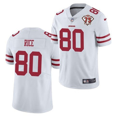 Men's San Francisco 49ers #80 Jerry Rice 2020 White Salute To Service Limited Stitched Jersey 