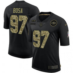 Men's San Francisco 49ers #97 Nick Bosa 2020 Black Camo Salute To Service Limited Stitched Jersey 