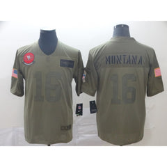 Men's San Francisco 49ers #16 Joe Montana 2019 Camo Salute To Service Limited Stitched NFL Jersey 