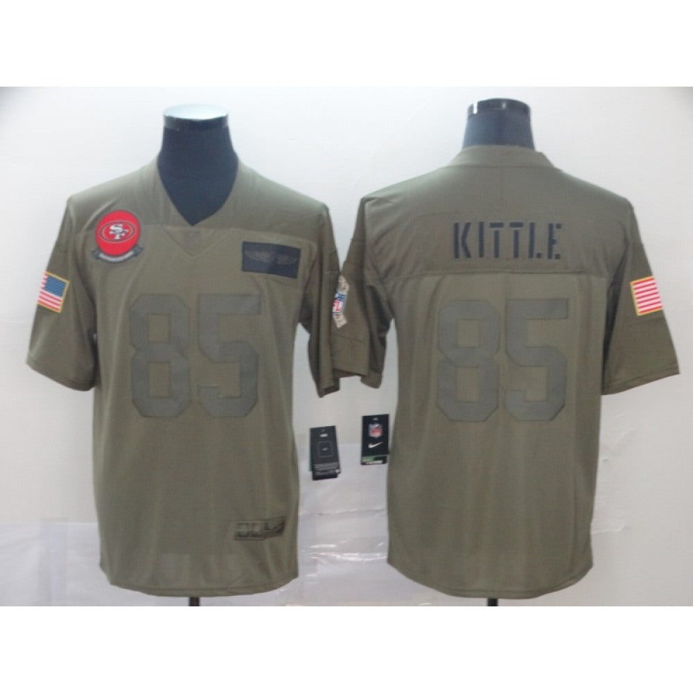 Men's San Francisco 49ers #85 George Kittle 2019 Camo Salute To Service Limited Stitched NFL Jersey 