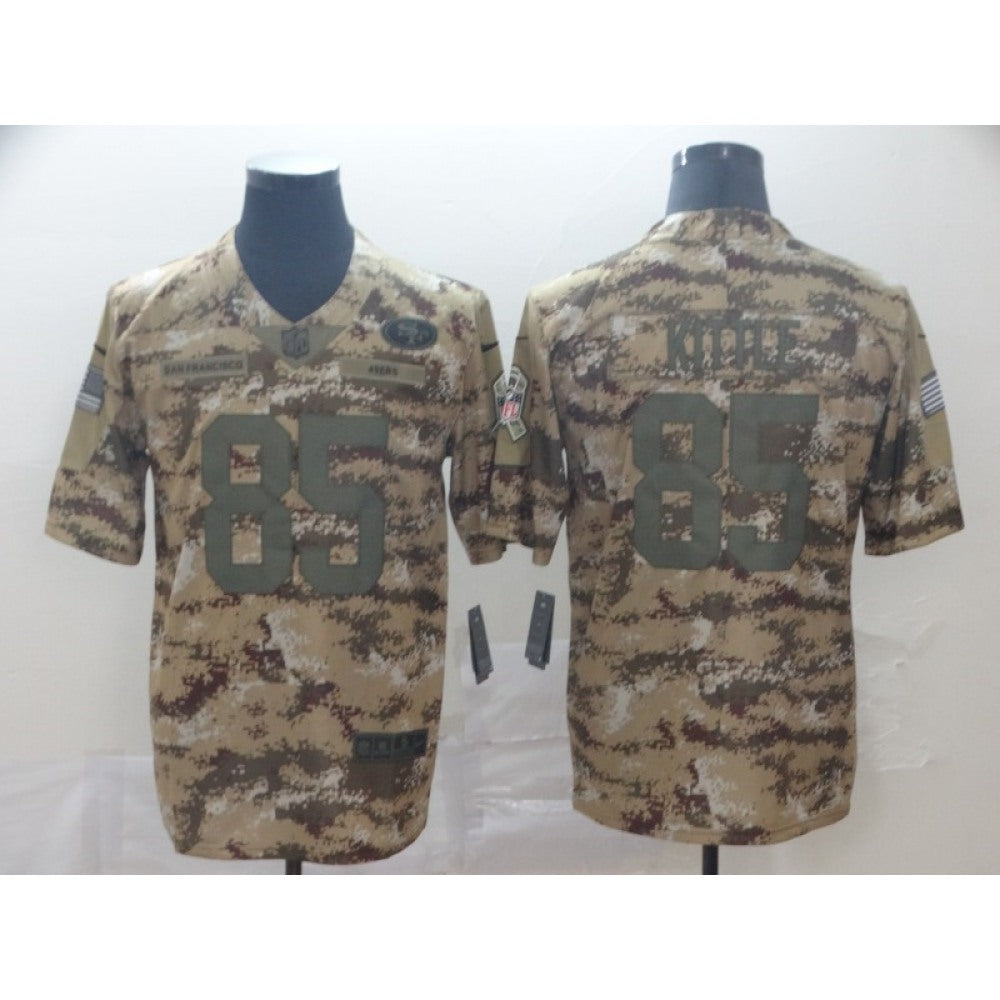 Men's San Francisco 49ers #85 George Kittle Camo Salute To Service Limited Stitched NFL Jersey 