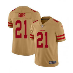 Men's San Francisco 49ers #21 Frank Gore Golden Stitched Jersey 
