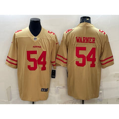 Men's San Francisco 49ers #54 Fred Warner Gold Stitched Football Jersey 