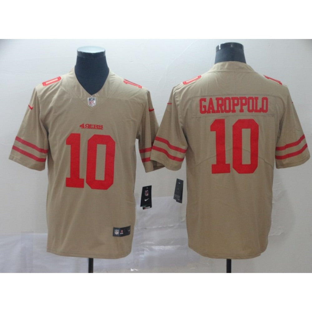 Men's San Francisco 49ers #10 Jimmy Garoppolo Gold Inverted Legend Stitched NFL Jersey 